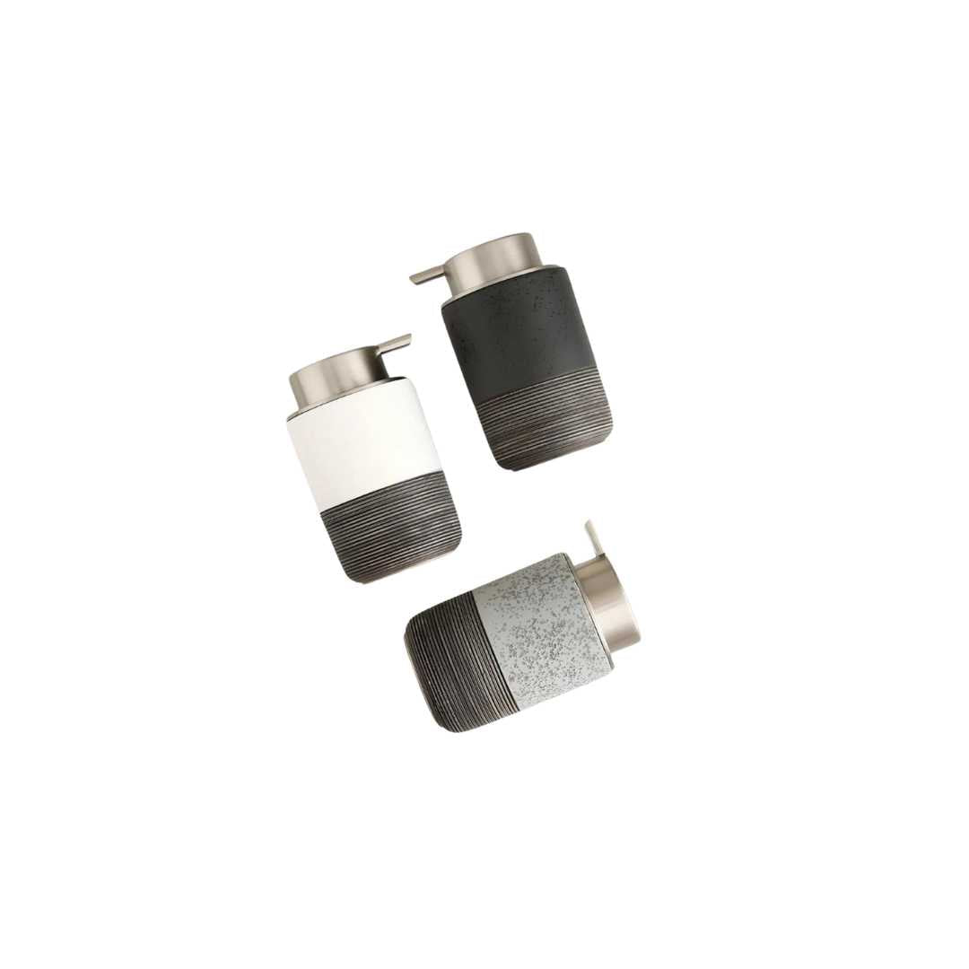 Textured Stoneware Soap Dispenser 300ml