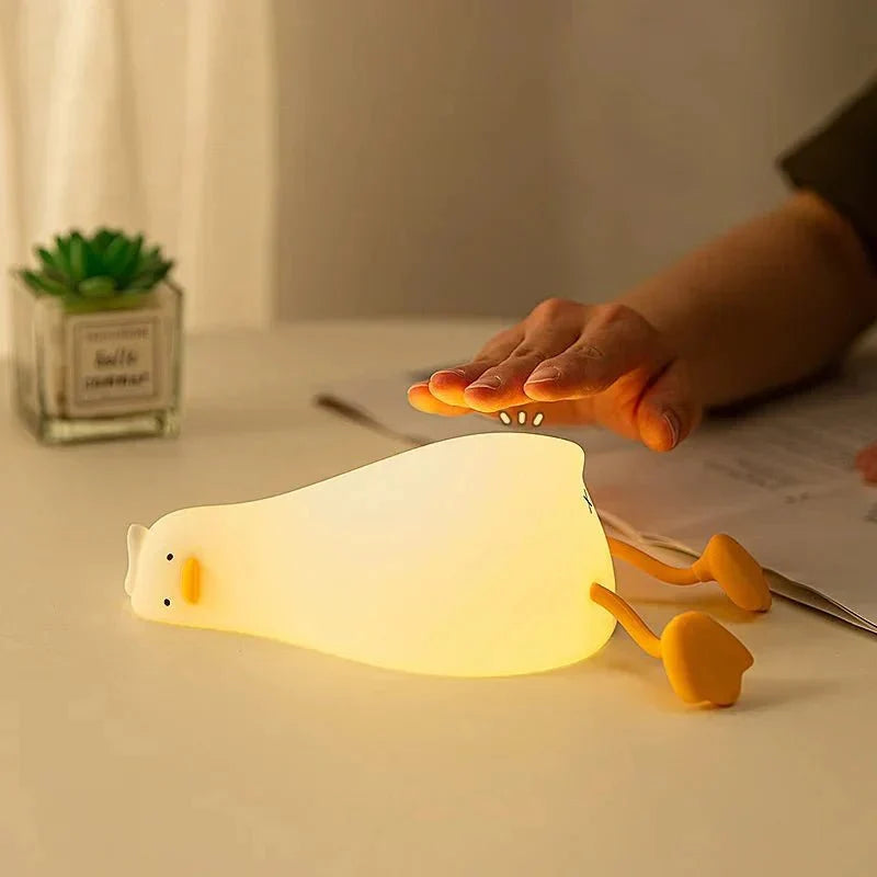 Duck Night Light, Soft Silicone Squeeze Lamp