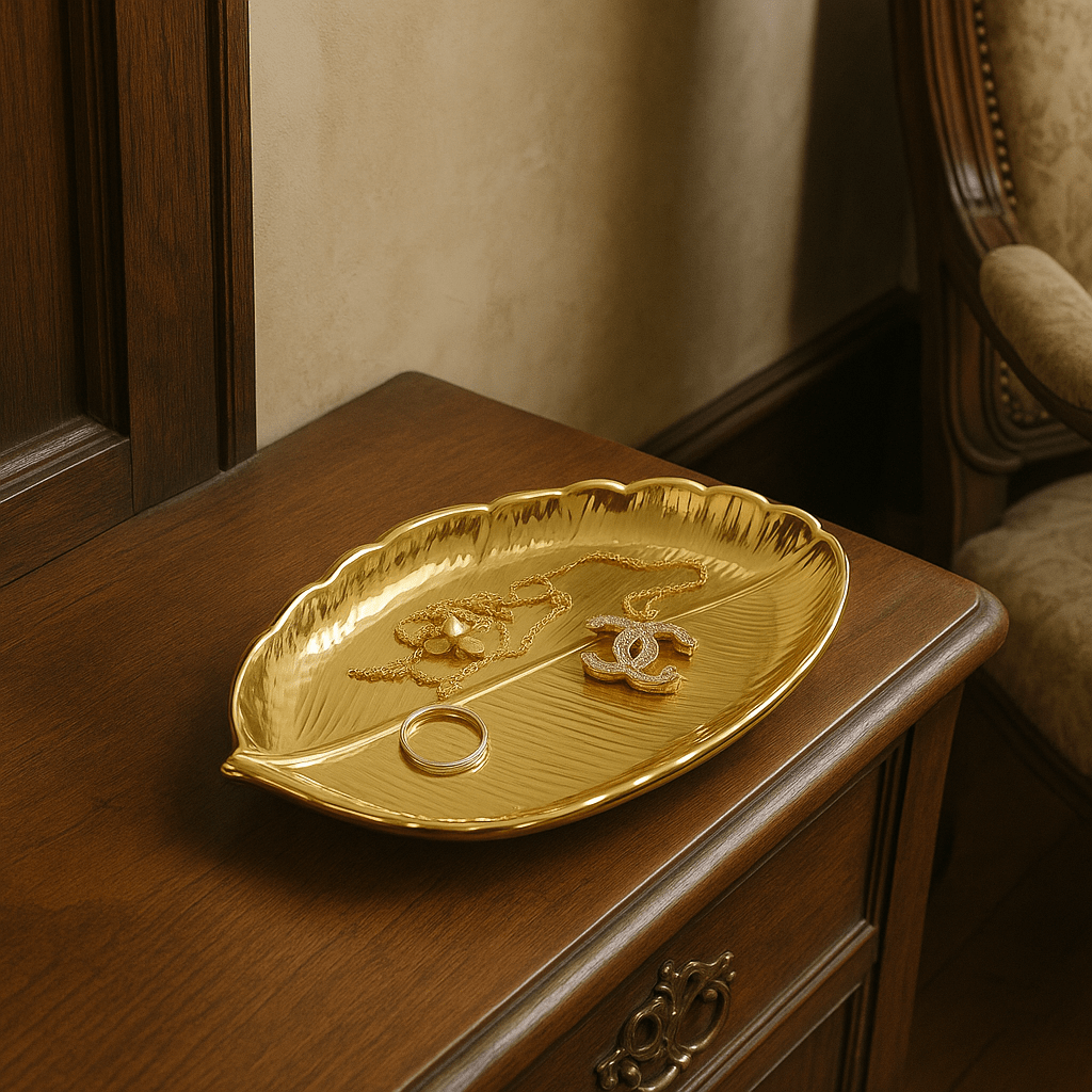 Ceramic Decorative Tray, Three Metallic Finishes