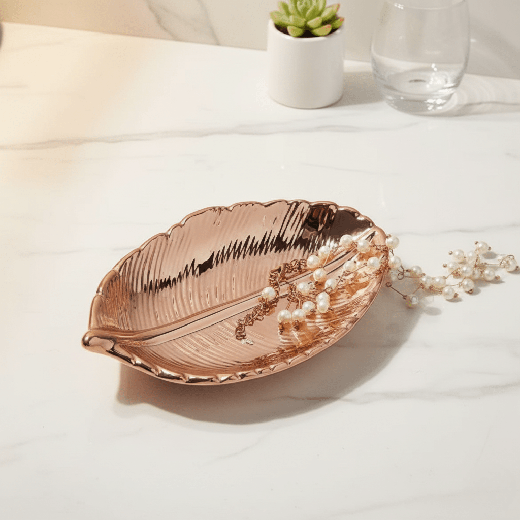 Ceramic Decorative Tray, Three Metallic Finishes