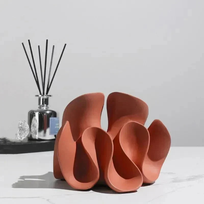 Abstract Petal Sculpture, Matt Resin