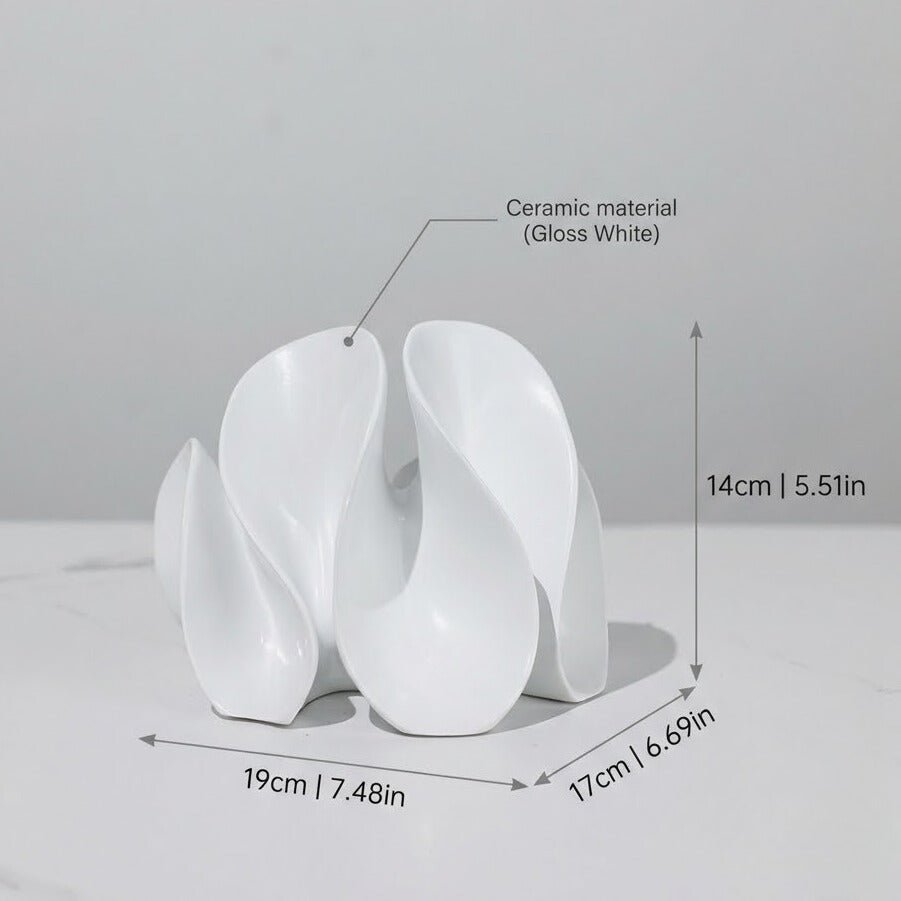 Abstract Petal Sculpture, Matt Resin