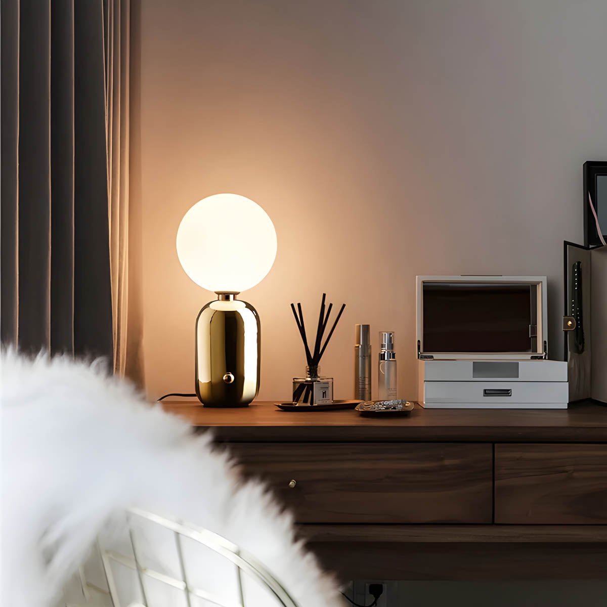 Spherical Table Lamp, Globe Light in Three Sizes