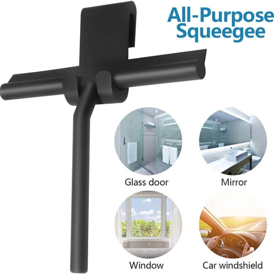 Matt Black Shower Squeegee with Wall Hook