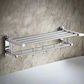 Stainless Steel Towel Rail with Shelf and Hooks