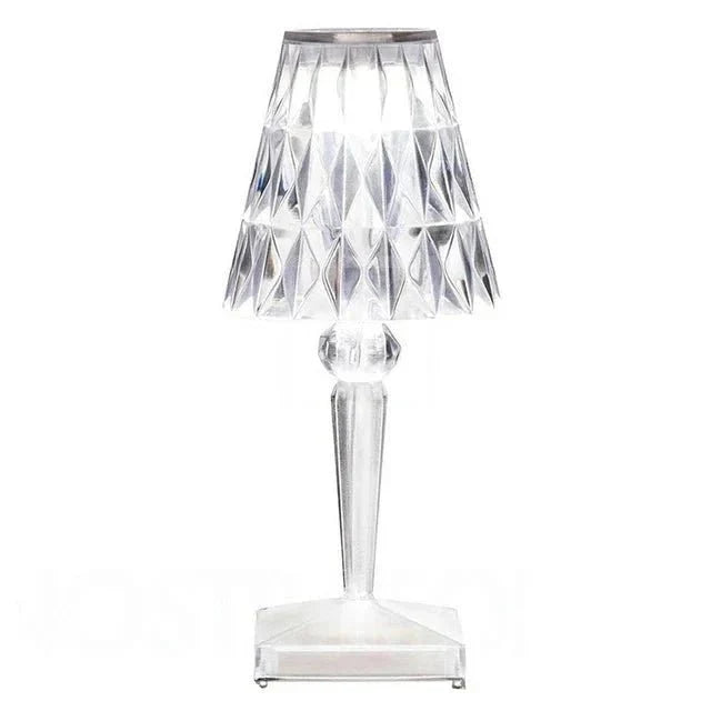 Acrylic Crystal Table Lamp, Faceted Shade