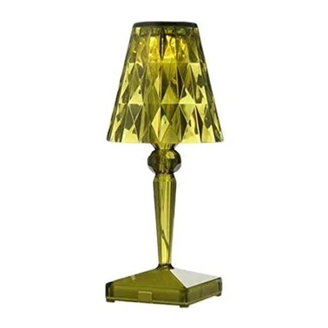 Acrylic Crystal Table Lamp, Faceted Shade