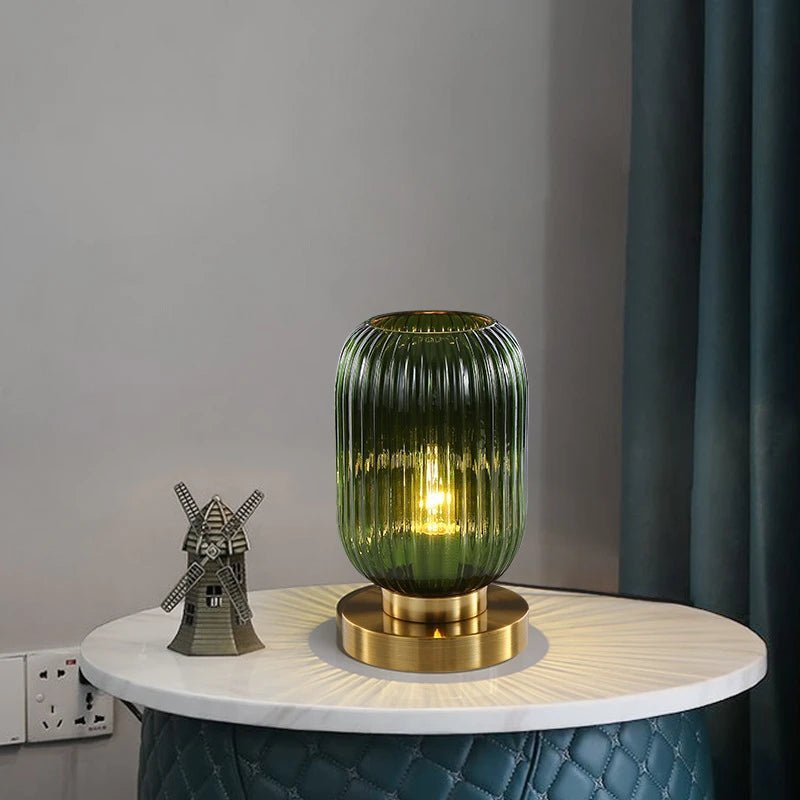 Amber Glass Table Lamp, Scandinavian Design