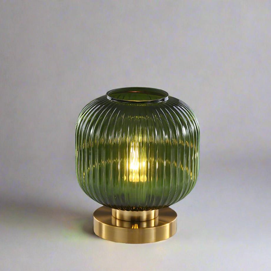 Amber Glass Table Lamp, Scandinavian Design
