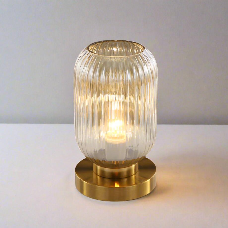 Amber Glass Table Lamp, Scandinavian Design