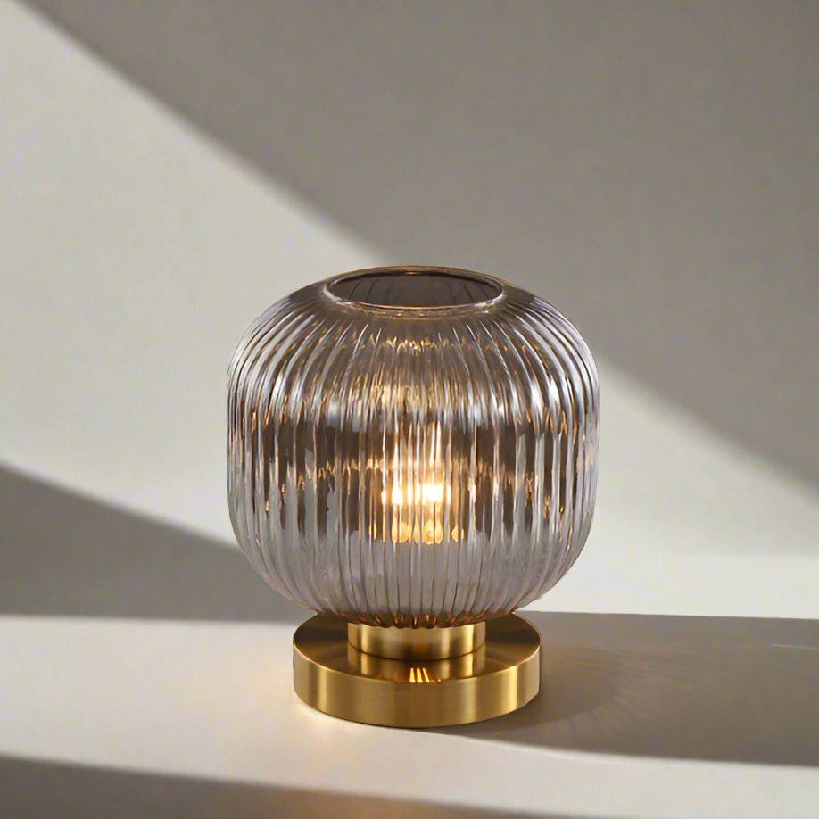 Amber Glass Table Lamp, Scandinavian Design