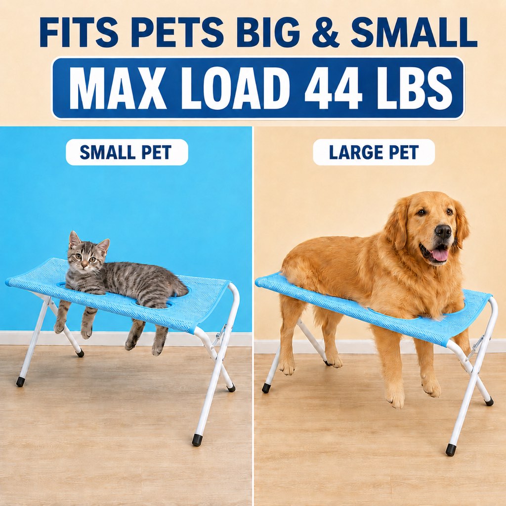 Pet Grooming Rack, Foldable Stand for Cats and Dogs