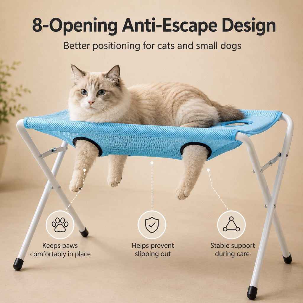 Pet Grooming Rack, Foldable Stand for Cats and Dogs