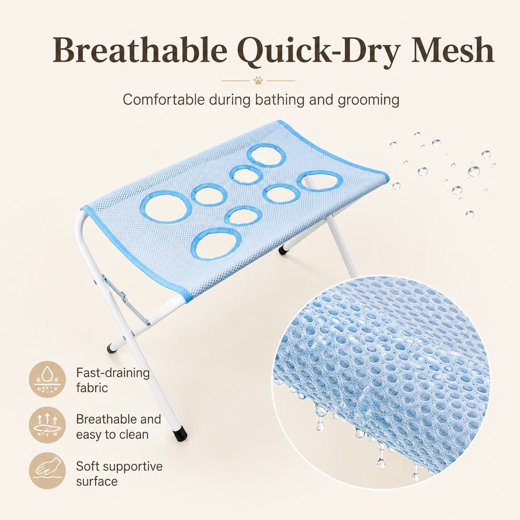 Pet Grooming Rack, Foldable Stand for Cats and Dogs