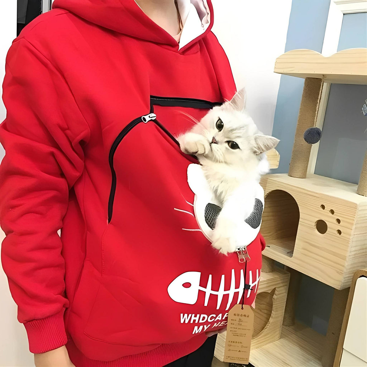 Hugglet Pet Pouch Hoodie with Removable Liner