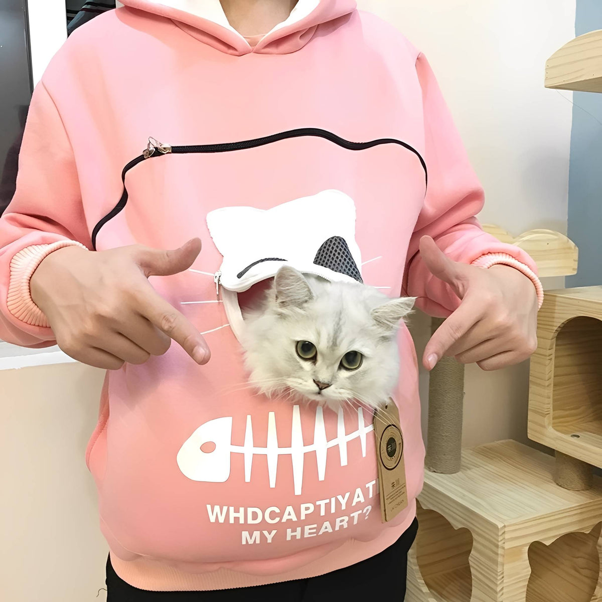 Hugglet Pet Pouch Hoodie with Removable Liner
