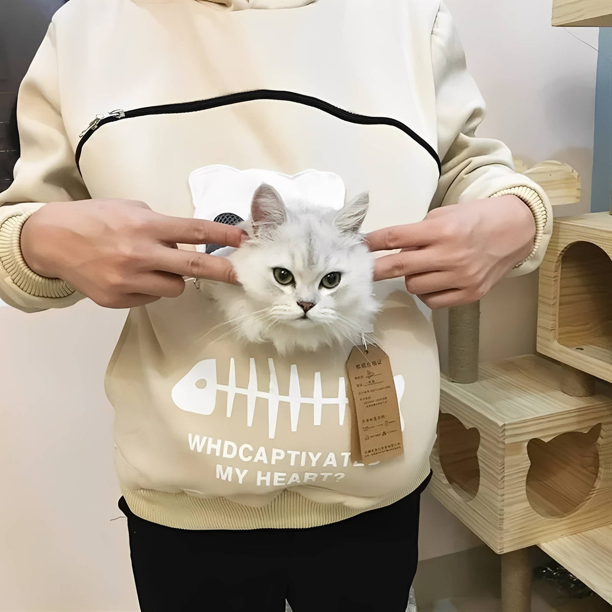 Hugglet Pet Pouch Hoodie with Removable Liner
