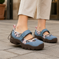 Blue chunky mary janes for women, mary jane trainers and lug sole mary janes with an adjustable strap