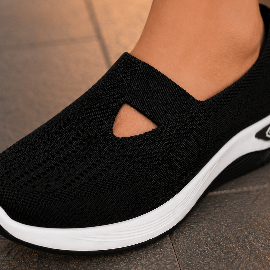 Slip-on sneakers for women in breathable knit mesh, product view
