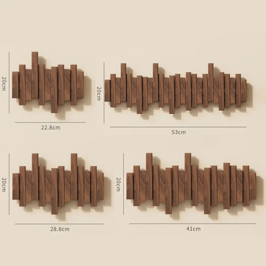 Wooden Wall Coat Rack with Folding Hooks