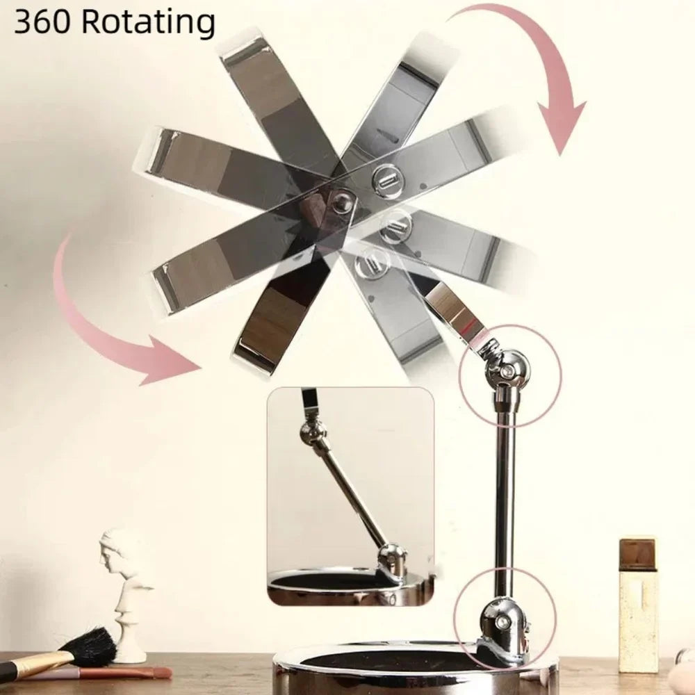 Double-Sided LED Makeup Mirror with 10x Magnification