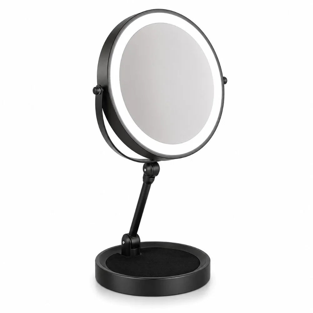 Double-Sided LED Makeup Mirror with 10x Magnification