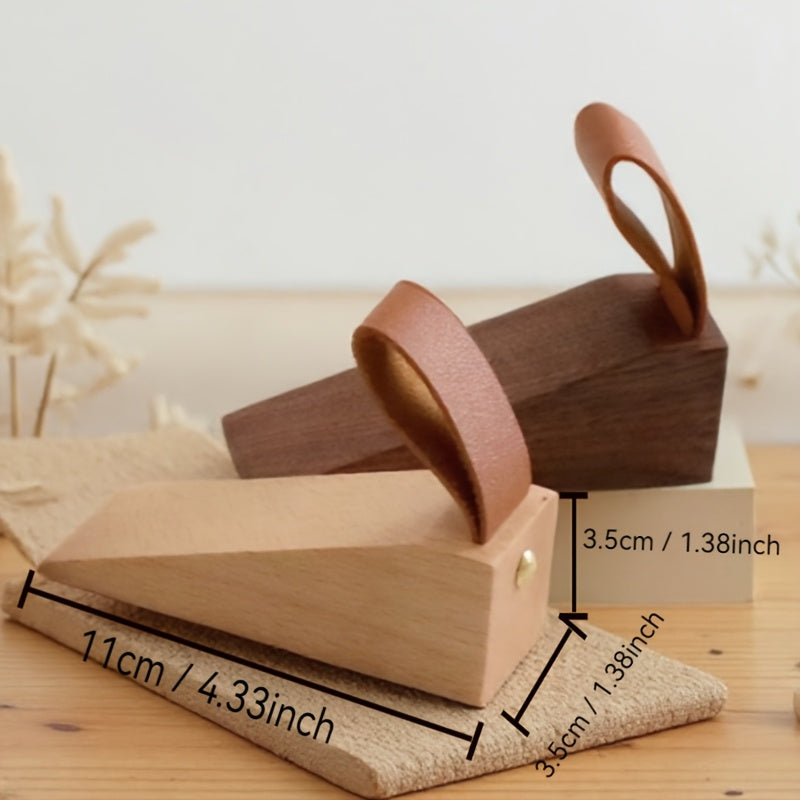 Wooden Wedge Door Stop with Easy-Lift Handle