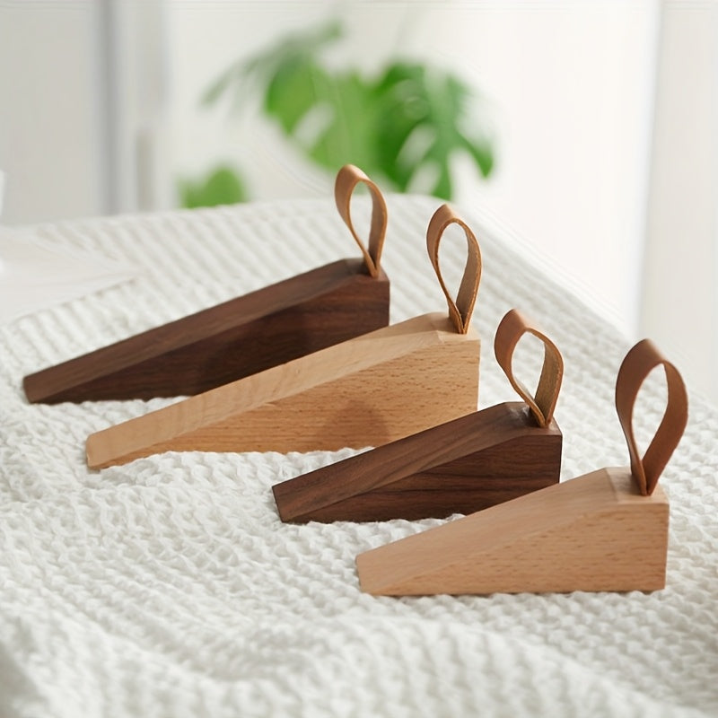 Wooden Wedge Door Stop with Easy-Lift Handle
