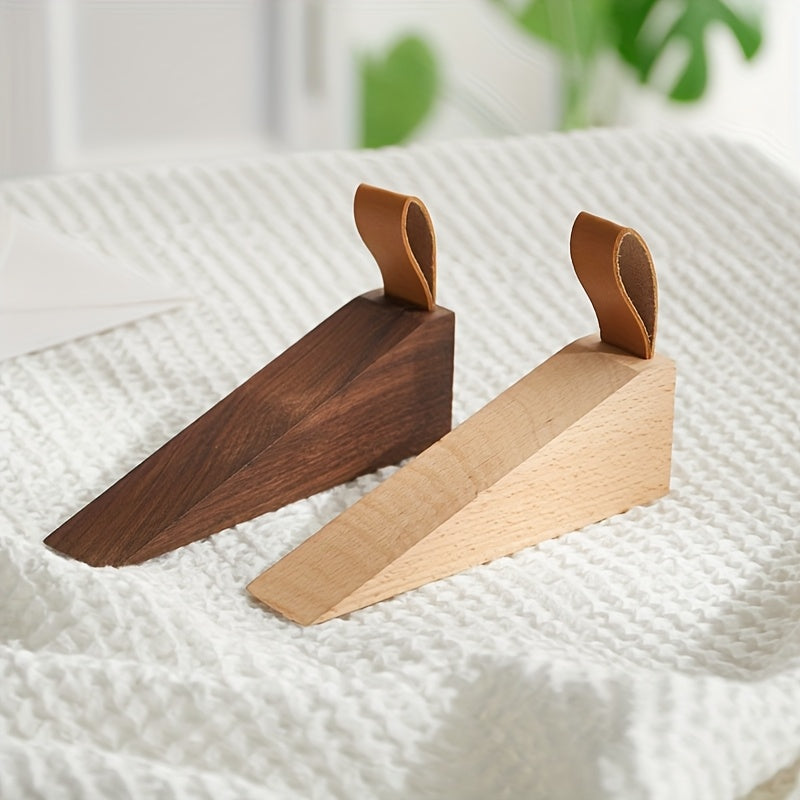 Wooden Wedge Door Stop with Easy-Lift Handle