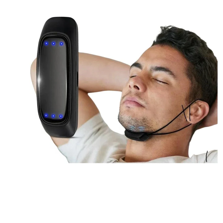 Anti-Snoring Device EMS Pulse Technology Rechargeable Comfortable for Quiet Sleep Breathing Aid Adjustable Intensity Portable Design | Sansoti