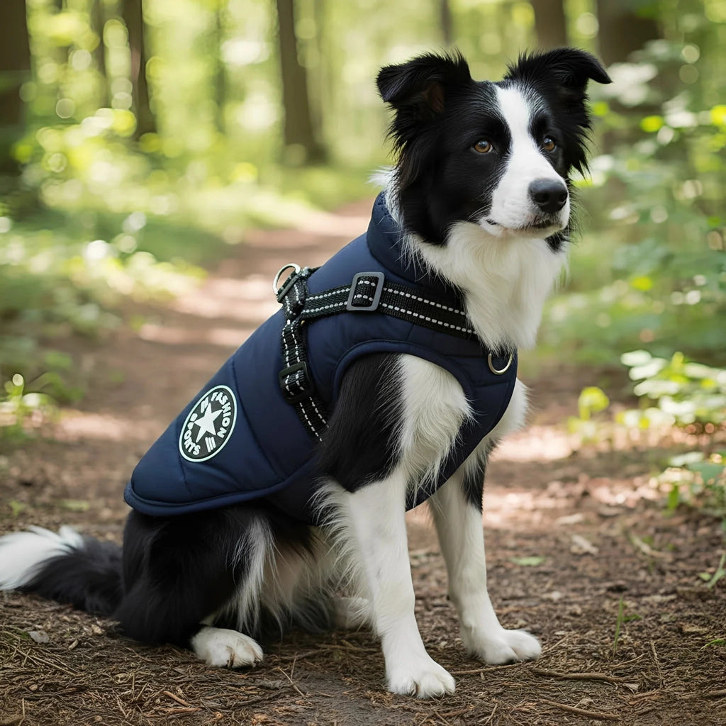 PawShield Padded Winter Dog Coat with Harness