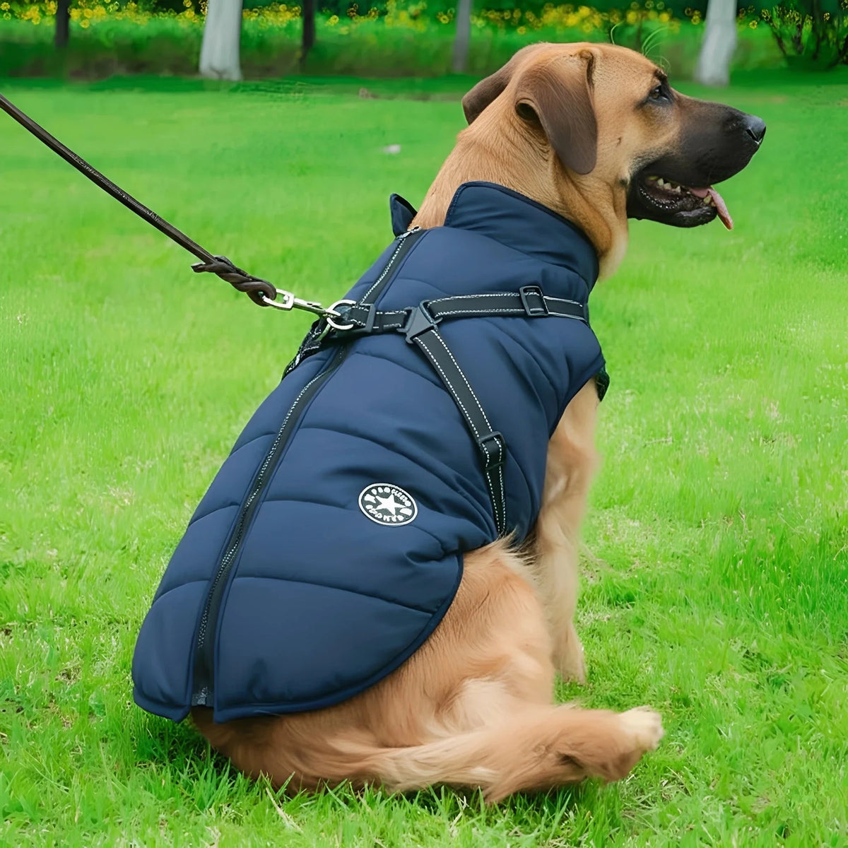 PawShield Padded Winter Dog Coat with Harness