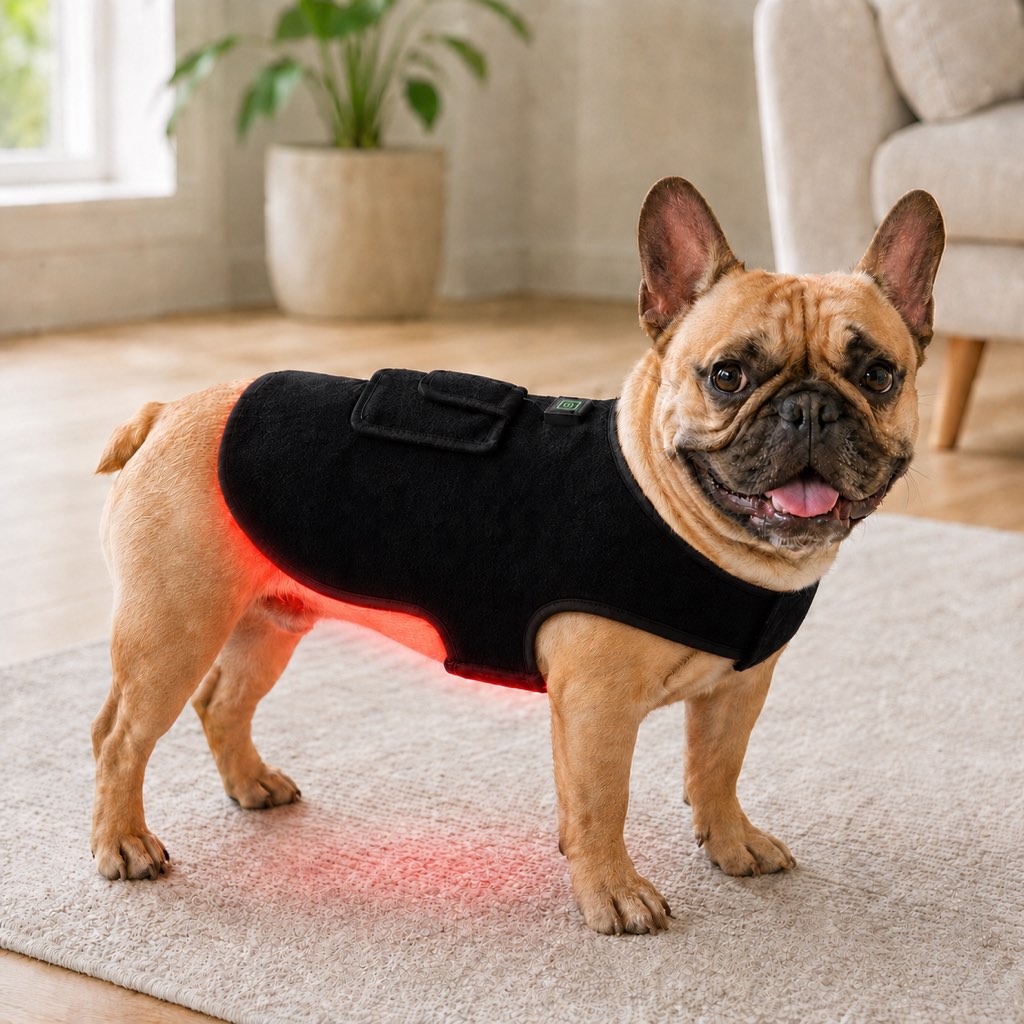 Red Light Vest for Dogs, Back Belly and Hip Wrap