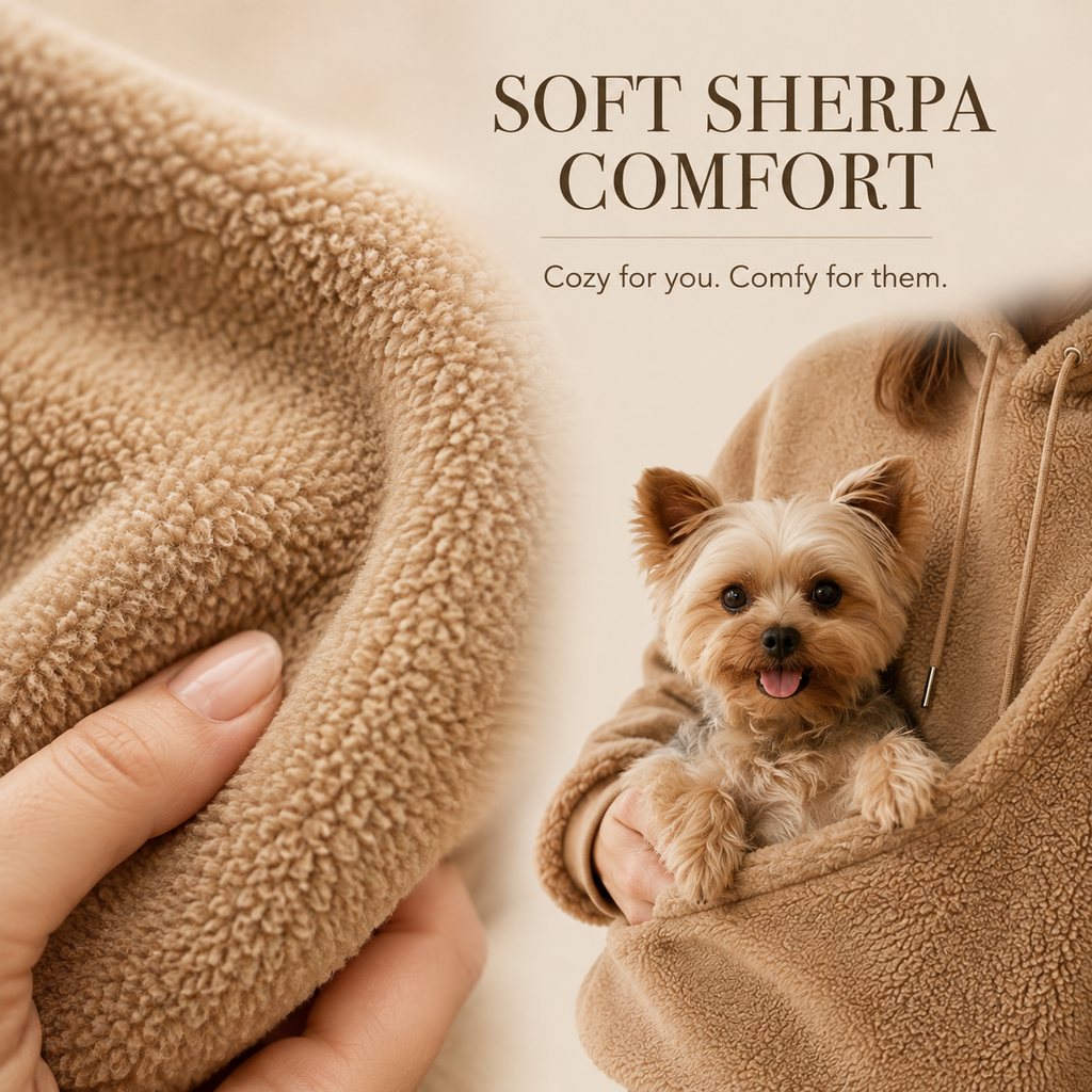 Sherpa Pet Carrier Hoodie for Small Dogs & Cats