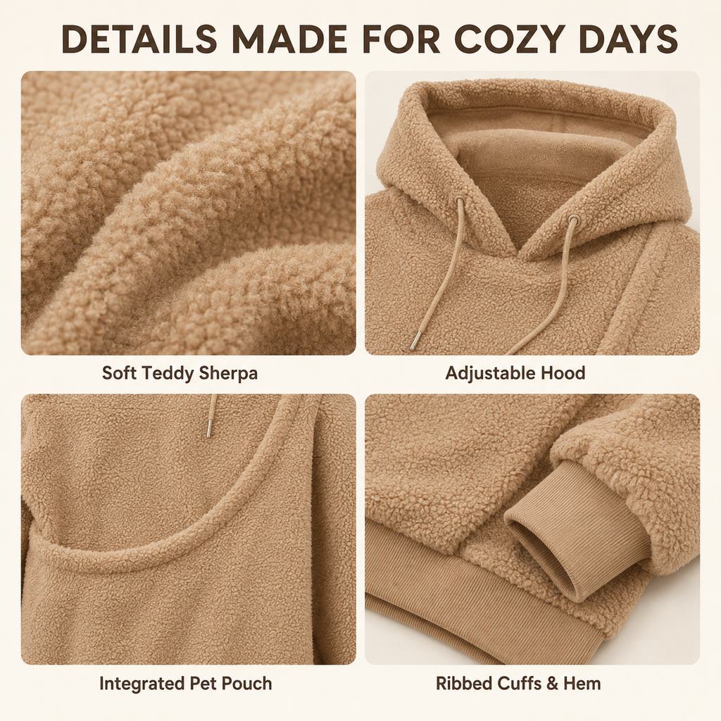 Sherpa Pet Carrier Hoodie for Small Dogs & Cats