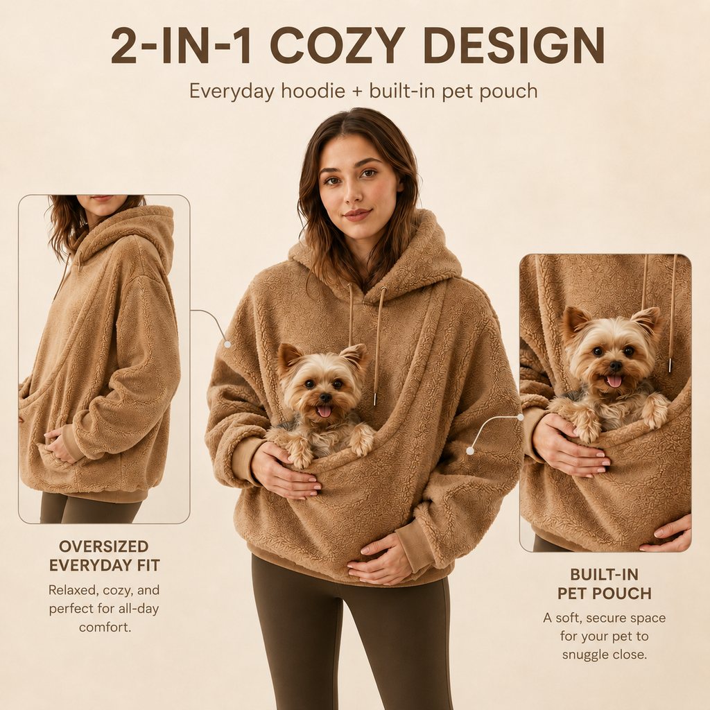 Sherpa Pet Carrier Hoodie for Small Dogs & Cats
