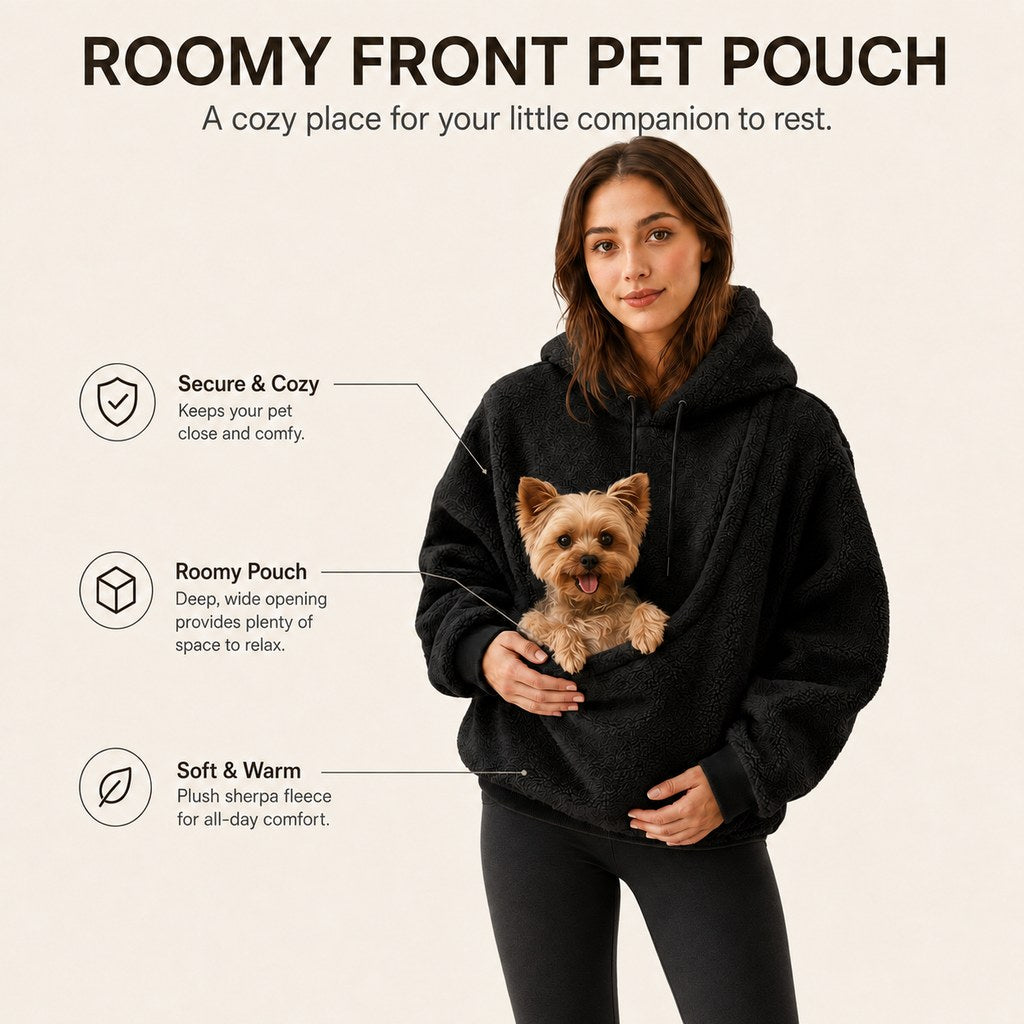 Sherpa Pet Carrier Hoodie for Small Dogs & Cats