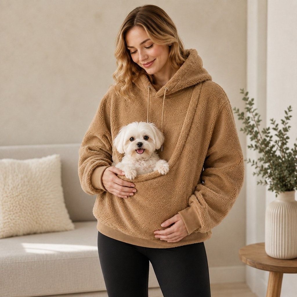 Sherpa Pet Carrier Hoodie for Small Dogs & Cats