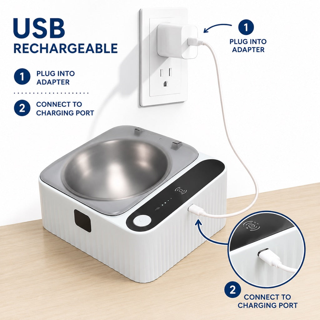 Motion Sensor Covered Cat Bowl with Auto Open Lid