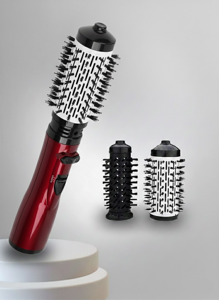 Rotating Hot Air Brush with Two Brush Heads