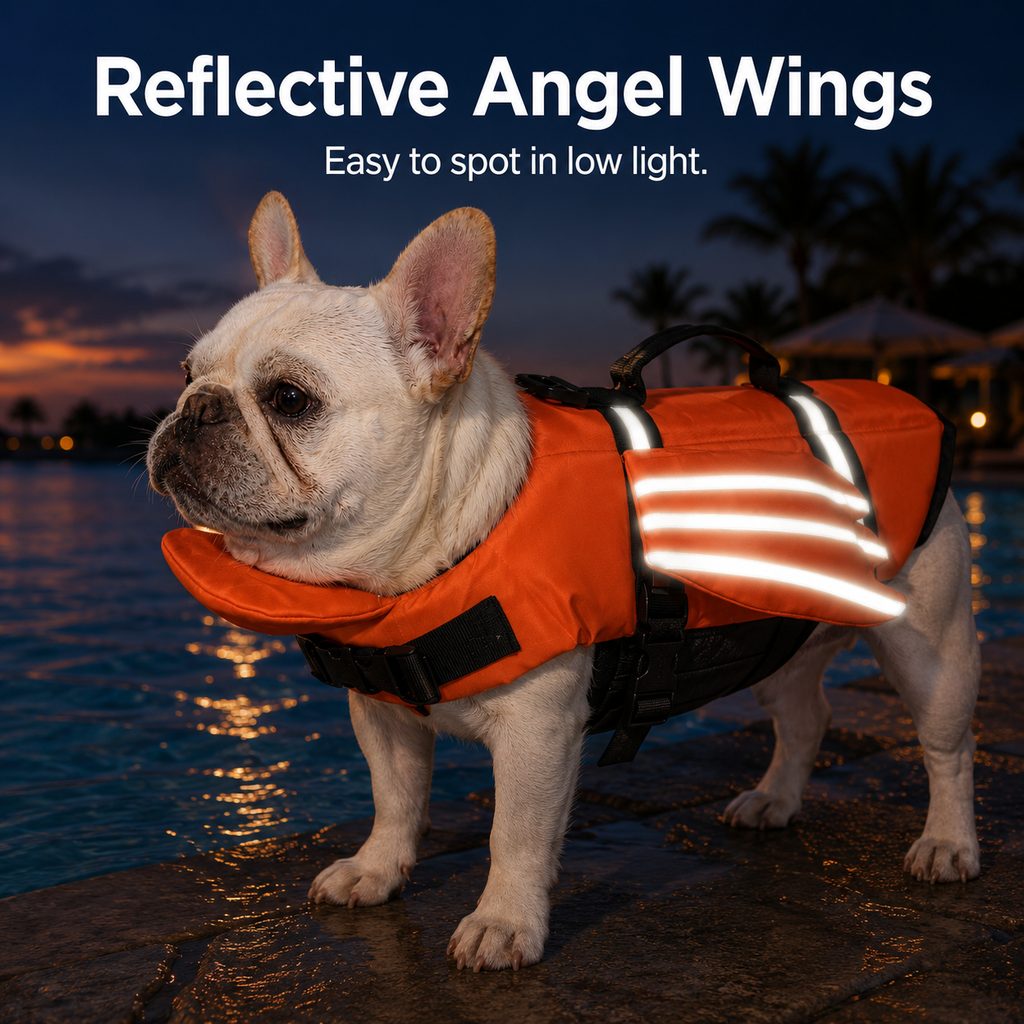 Dog Life Jacket with Chin Float for Flat-Faced Breeds