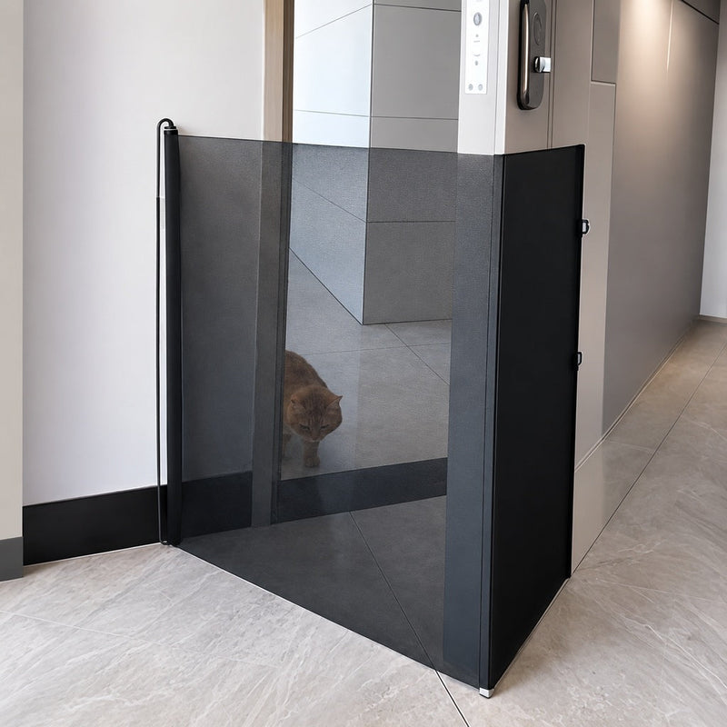 Retractable Pet Gate, No-Drill Mesh Gate for Doorways