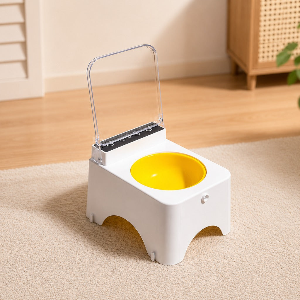 Auto-Opening Covered Cat Bowl, Rechargeable Feeder