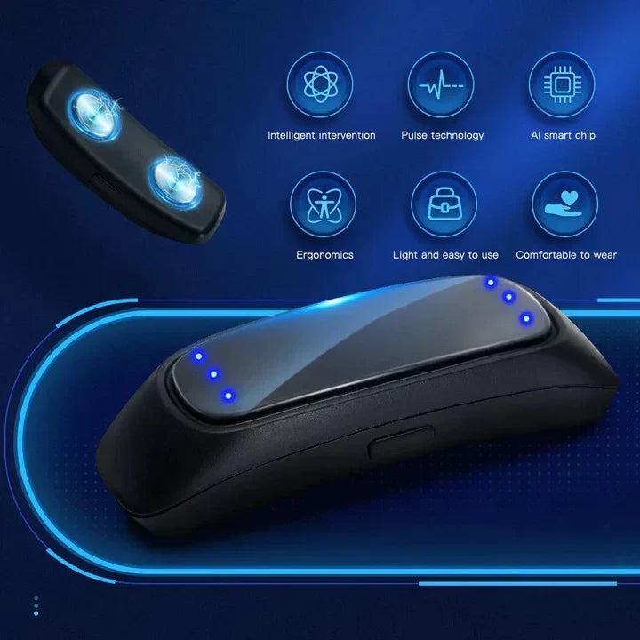 Anti-Snoring Device EMS Pulse Technology Rechargeable Comfortable for Quiet Sleep Breathing Aid Adjustable Intensity Portable Design | Sansoti