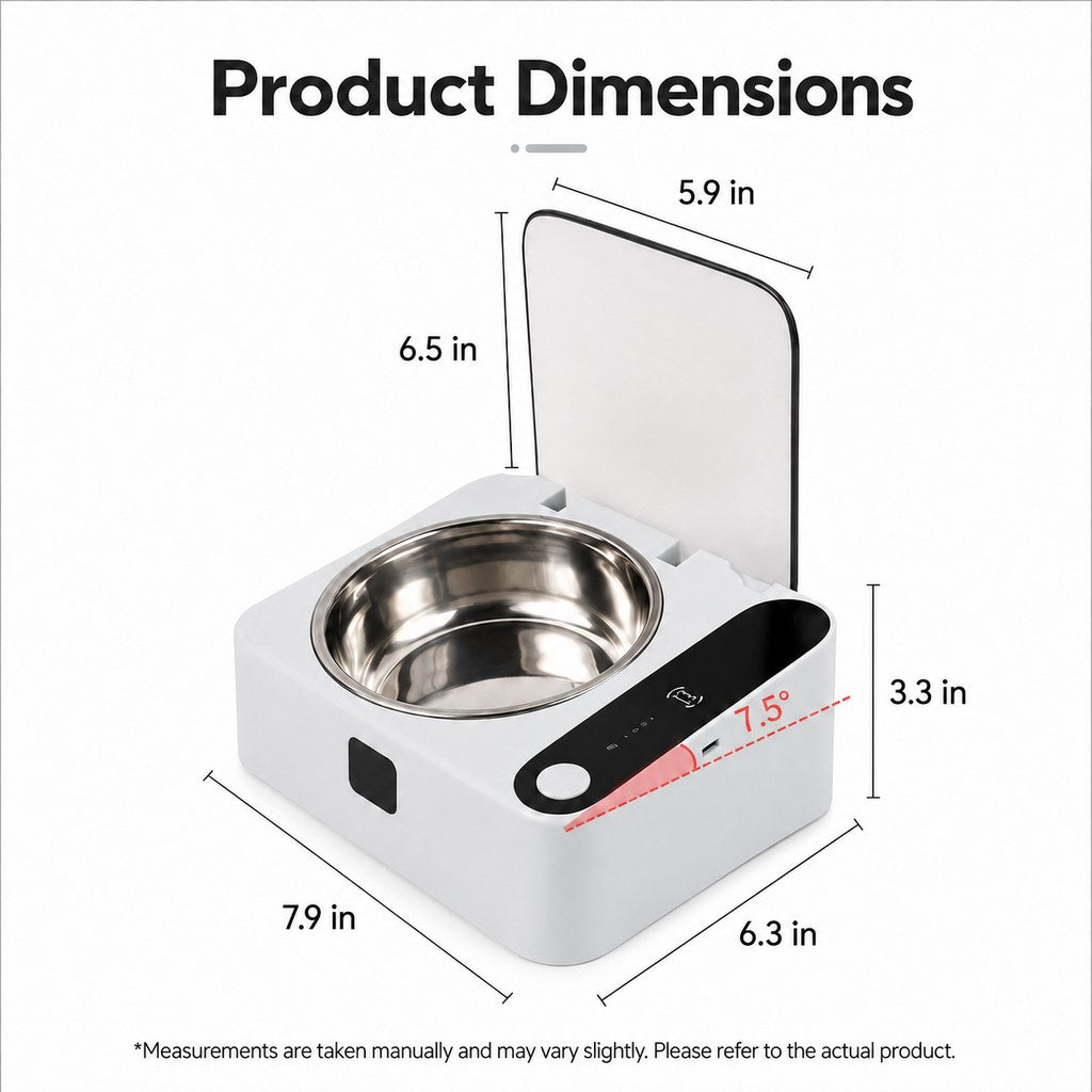Motion Sensor Covered Cat Bowl with Auto Open Lid