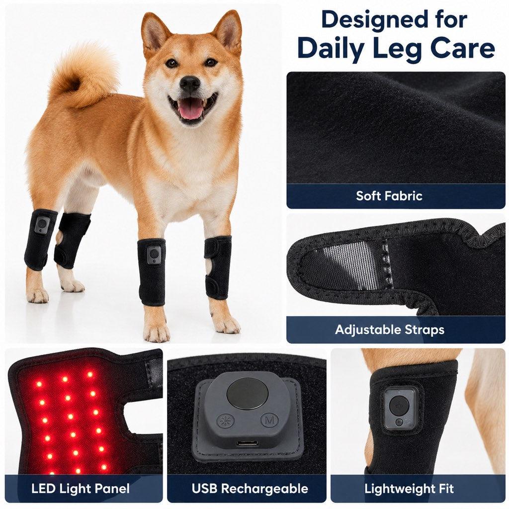 Red Light Wrap for Dogs, Rechargeable Knee Wrap