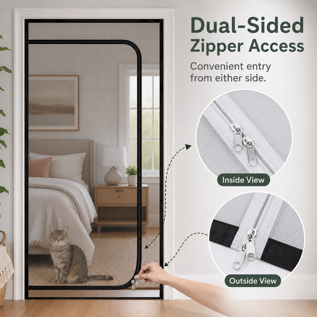 Zippered Mesh Pet Door Barrier