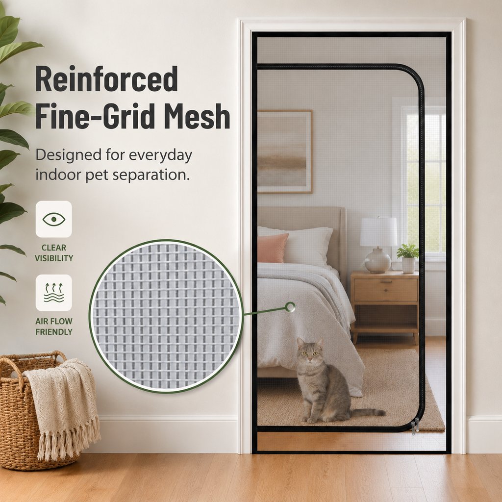 Zippered Mesh Pet Door Barrier