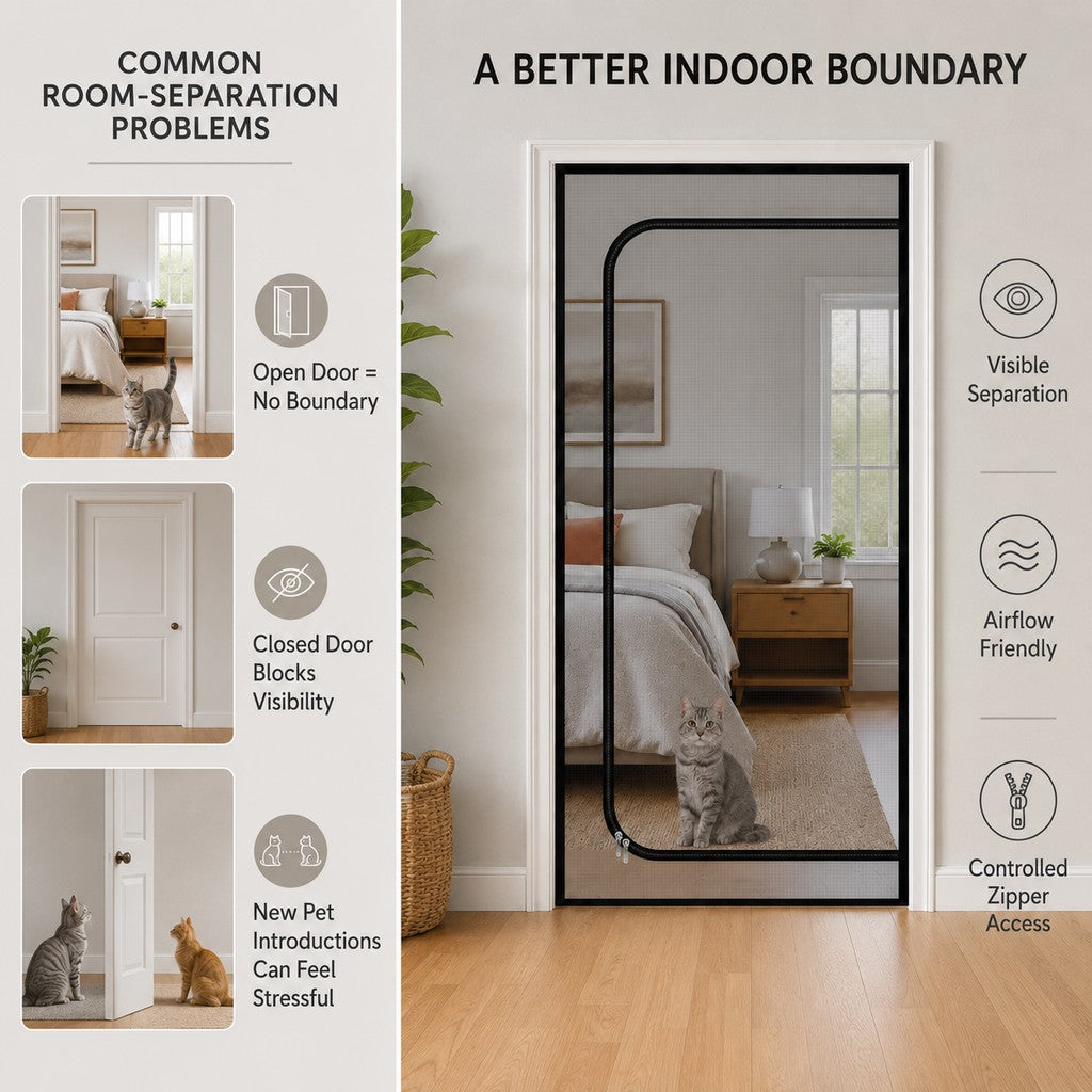 Zippered Mesh Pet Door Barrier